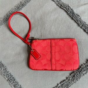 Red Coach Wristlet Bag